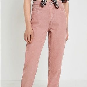 BDG Pale Pink Corduroy Mom Jeans